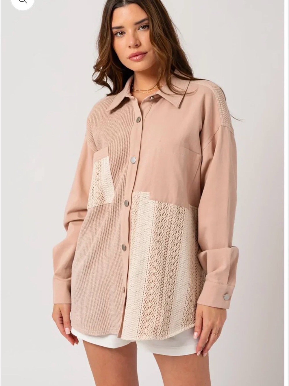Gilli Pink Button Down Shirt Jacket Shacket